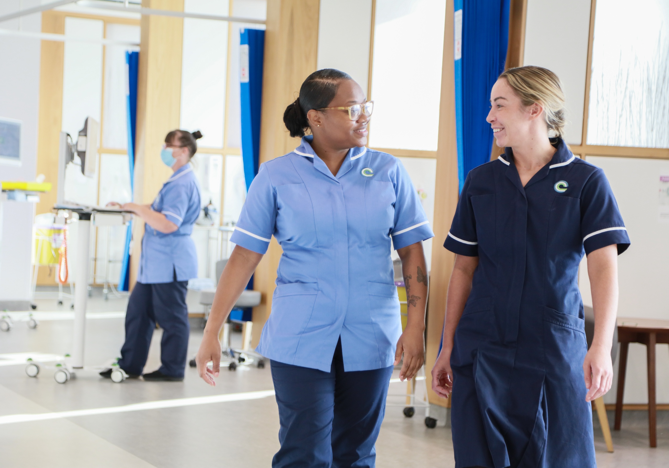Two nurses on the chemotherapy unit