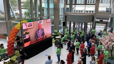 Clatterbridge staff watch The Prince of Wales.jpg