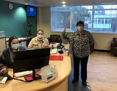 Patricia O'Neill, pictured in Clatterbridge Diagnostics with staff from the unit